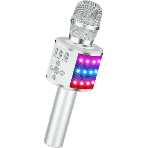 BONAOK Bluetooth Wireless Karaoke Microphone, 4-in1 Portable Handheld Mic with LED Lights, Karaoke Player for Kids, Adults BONAOK Bluetooth Wireless Karaoke Microphone, 4-in1 Portable Handheld Mic with LED Lights, Karaoke Player for Kids, Adults